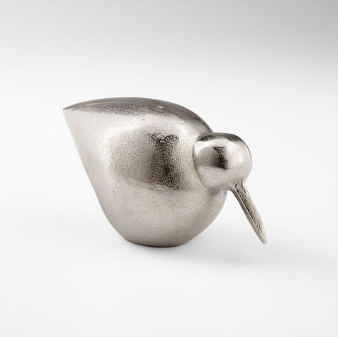 Pecking Bird Decorative Figurine Nickel