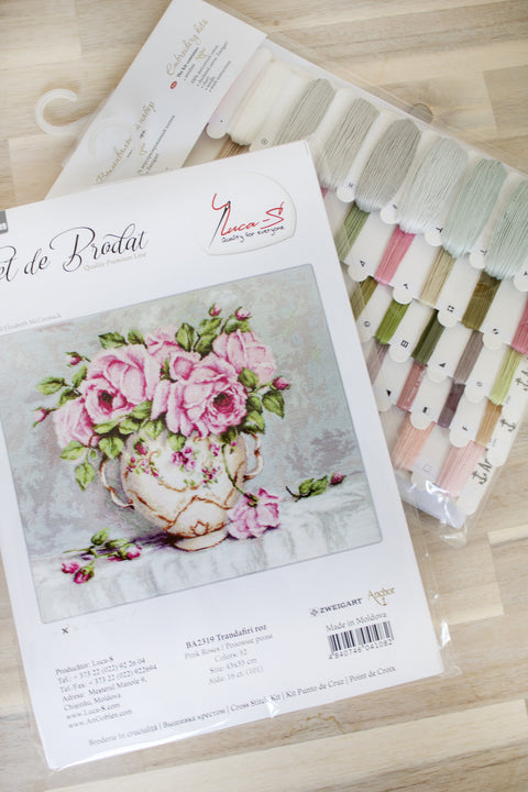 Pink Roses SBA2319 - Cross Stitch Kit