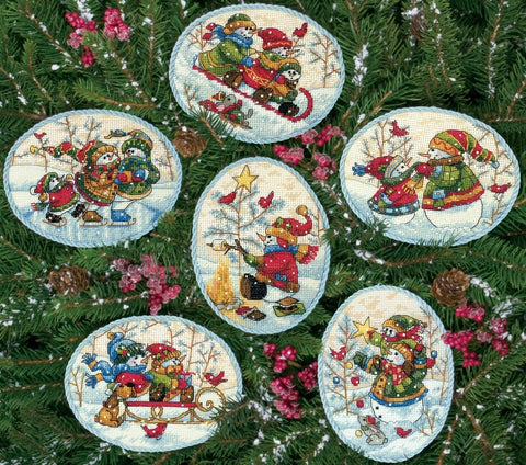 Playful Snowmen - Cross Stitch Kit by DIMENSIONS