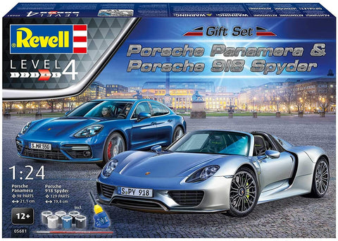 Porsche Panamera & Porsche Spyder Set - Plastic Modelling Kit By Revell