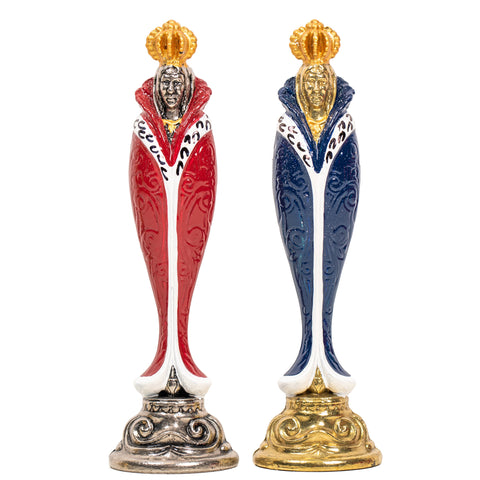 RENAISSANCE: Handpainted Metal Chess with Valuable Briar Erable Wood Chessboard