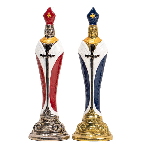 RENAISSANCE: Handpainted Metal Chess with Valuable Briar Erable Wood Chessboard