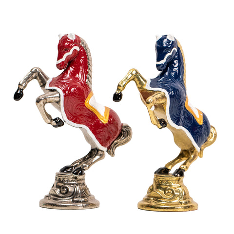 RENAISSANCE: Handpainted Metal Chess with Valuable Briar Erable Wood Chessboard