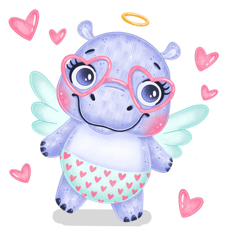 Romantic Hippo 20х20 Diamond Painting Set Cs2694
