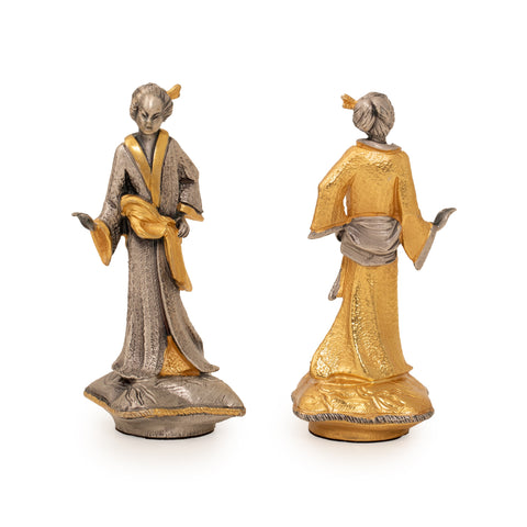 Samurai Set: Battle of Nagashino: Luxurious Chess Set Finished in Real 24k Gold