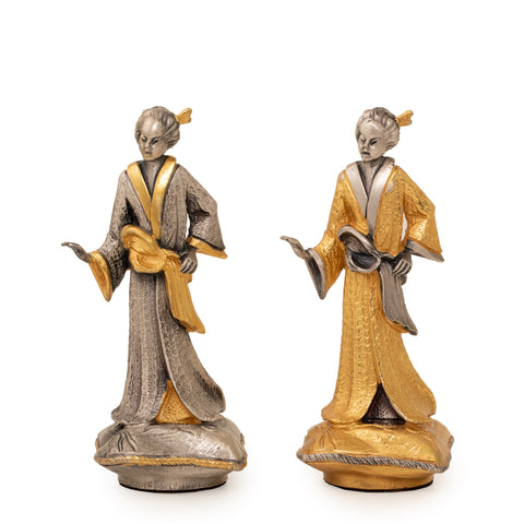 Samurai Set: Battle of Nagashino: Luxurious Chess Set Finished in Real 24k Gold