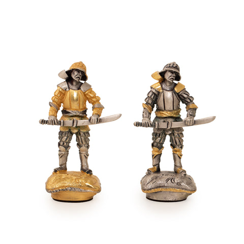 Samurai Set: Battle of Nagashino: Luxurious Chess Set Finished in Real 24k Gold