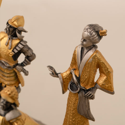Samurai Set: Battle of Nagashino: Luxurious Chess Set Finished in Real 24k Gold