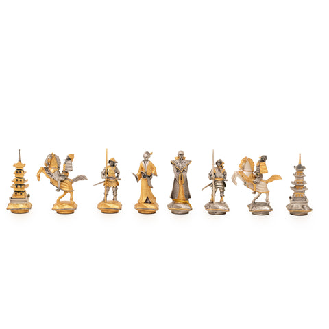 Samurai Set: Battle of Nagashino: Luxurious Chess Set Finished in Real 24k Gold