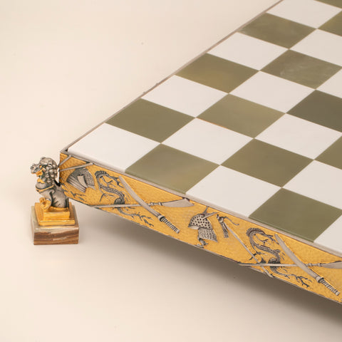 Samurai Set: Battle of Nagashino: Luxurious Chess Set Finished in Real 24k Gold