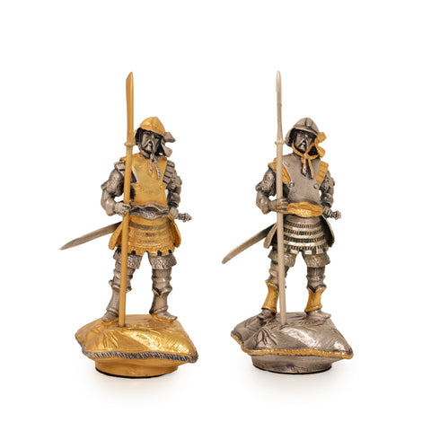 Samurai Set: Battle of Nagashino: Luxurious Chess Set Finished in Real 24k Gold