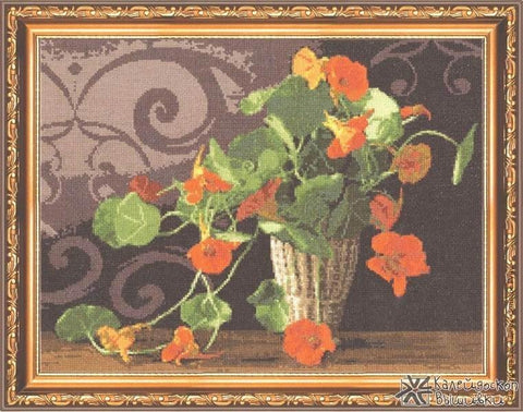 LTS033 Nasturtium Cross Stitch Kit from Golden Fleece