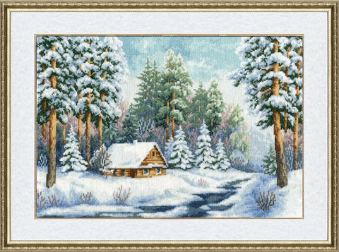 VM011 Forester's lodge Cross Stitch Kit from Golden Fleece