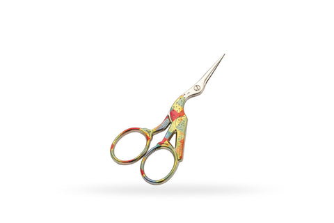 Stork embroidery scissors colourful handles 9 cm