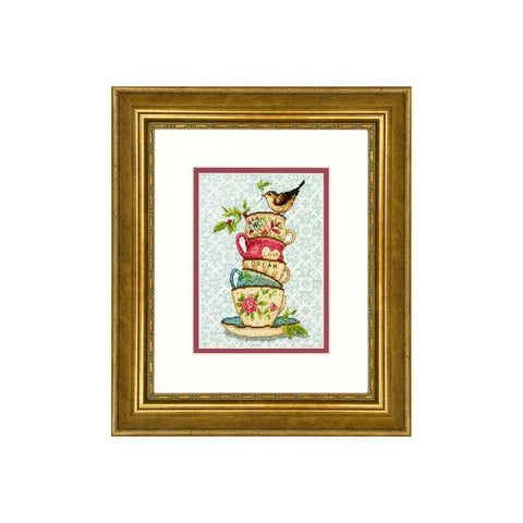Stacked Tea Cups - Cross Stitch Kit by DIMENSIONS