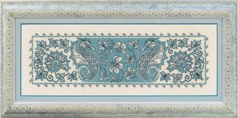 Table Topper / Pannel Sea Horse cross stitch kit by RIOLIS Ref. no.: 1703