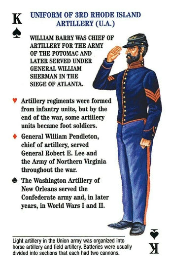 Uniforms of the Civil War playing card game