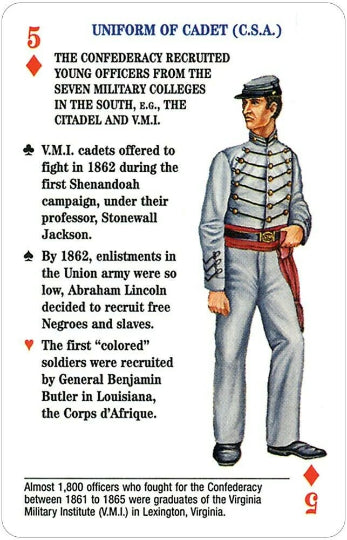 Uniforms of the Civil War playing card game