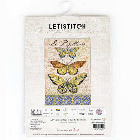 Vintage Wings-Le Papillons SLETI975 - Cross Stitch Kit