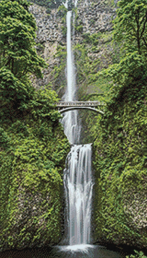 Waterfall in the mountains 40х70 Diamond Painting Set Cs2716