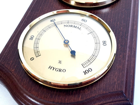 Weather Station Fischer 9176-22 - Barometer Hygrometer Thermometer Wooden Base | 9176-22