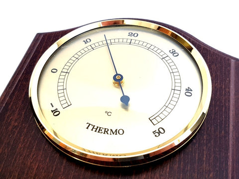 Weather Station Fischer 9176-22 - Barometer Hygrometer Thermometer Wooden Base | 9176-22