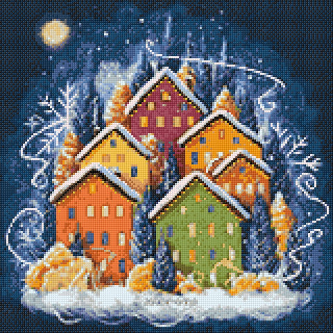 Winter Houses 40х40 Diamond Painting Set Cs2719