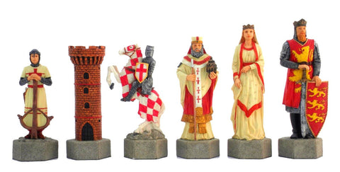 Crusaders vs Saracens Resin Chess Pieces, Hand-Painted, Oversized King 17cm