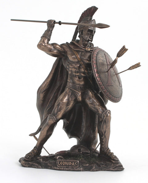 Leonidas Spartan Warrior Statue 25cm – Bronze Finish Resin, Made in Italy