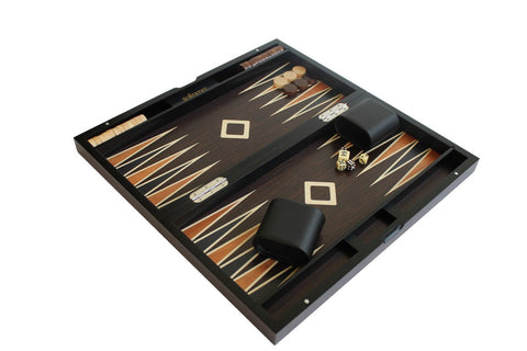 Italian Wooden Chess Set, Folding Board, Checkers & Backgammon, Mahogany Maple