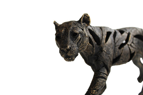Modern Panther Statue Bronze Resin Sculpture 44cm Italian Animal Decor