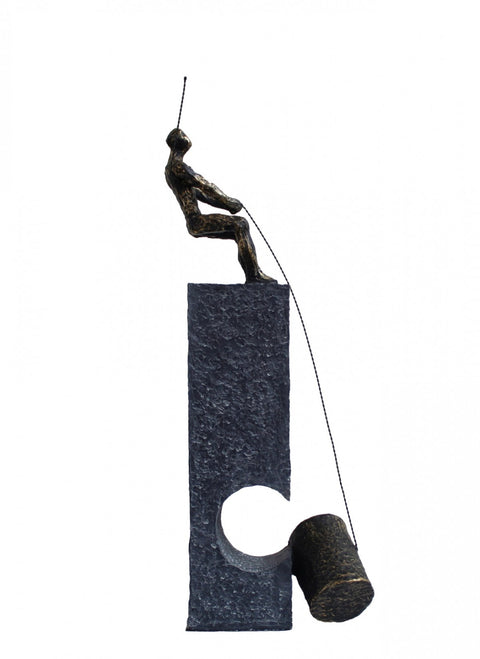 Unique Bronze Resin Abstract Sculpture 39cm Italian Made Home Decor Gift
