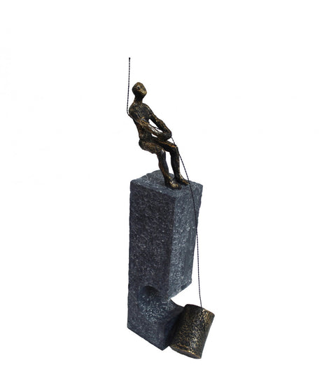 Unique Bronze Resin Abstract Sculpture 39cm Italian Made Home Decor Gift