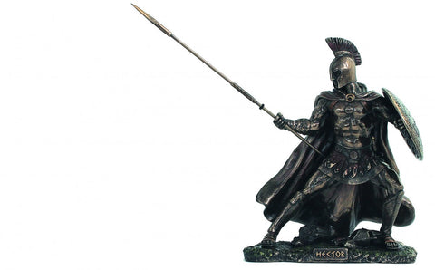Hector Trojan Prince Statue 23cm – Bronze Resin Figurine, Made in Italy
