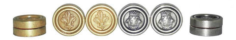 Italian Florentine Metal Checkers Set, Gold & Silver, 4.5 cm, 24 Pieces