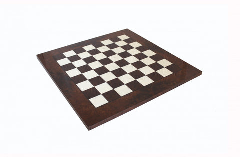 Handmade Brass & Wood Chess Set, Glossy Walnut Board, Italian 42cm Classic