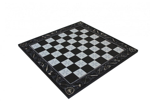 Medieval Teutonic Knights Chess Board, Resin, Handmade, 43x43 cm, Made in Italy