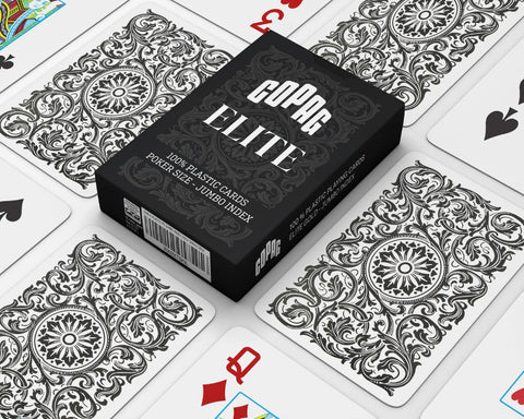 1546 Elite Poker size Jumbo index playing cards (black) Copag - Hobby.lt 🇬🇧