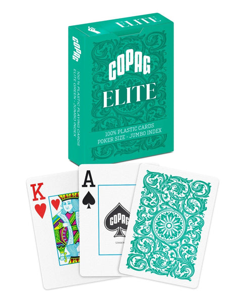 1546 Elite Poker size Jumbo index playing cards (green) Copag - Hobby.lt 🇬🇧