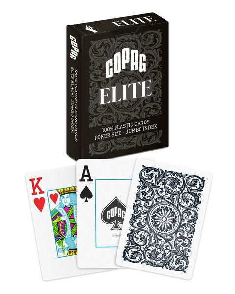 1546 Elite Poker size Jumbo index playing cards (black) Copag