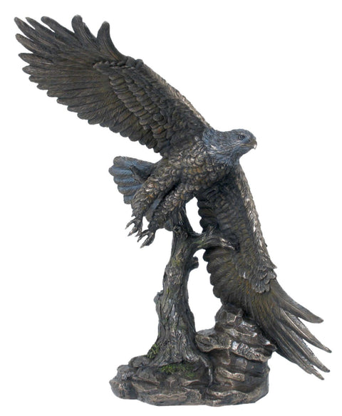 Soaring Eagle Statue, Bronze Finish Resin Sculpture, 40cm, Italian Home Decor