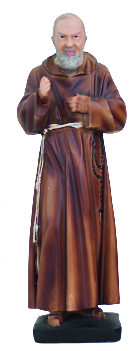 Saint Padre Pio Statue 28cm, Hand-Painted Resin Religious Decor, Italy
