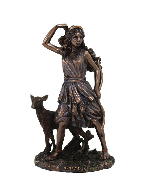 Diana Goddess of the Hunt Statue, Bronze Resin, 17cm Italian Decor Gift