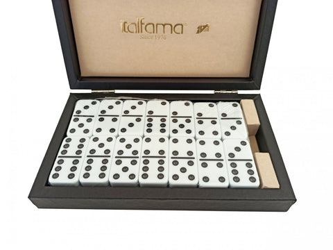 DOMINO SET DOUBLE 6 WITH BLACK CRYSTALS