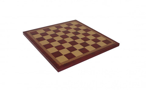 Gold & Burgundy Faux Leather Chess Board 33cm, 3.5cm Squares, Italian, Handmade