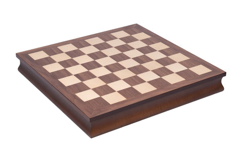 Walnut & Maple Chess Board with Storage, 50x50 cm, Made in Italy, 5.5 cm Squares
