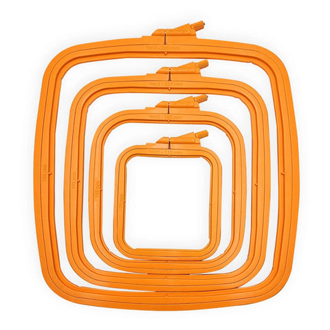 Nurge Rectangular Embroidery Hoop, Plastic 25 x 28 cm, Orange, for Cross Stitch and Hand Embroidery