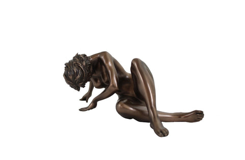 Bronze Resin Nude Woman Statue – Empowering Female Figure, 20x11x8 cm, Italy
