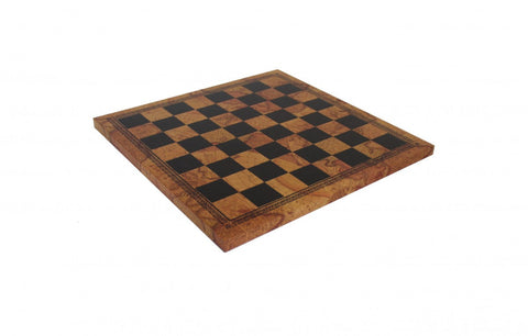 Faux Leather Chess Board, Vintage Map Design, 33x33 cm, Handmade in Italy