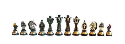 Luxury Roman Style Metal Chess Pieces, Hand Painted, Italian Made, 5cm King